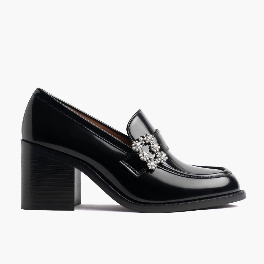 High Heel Penny | Black & Crystal