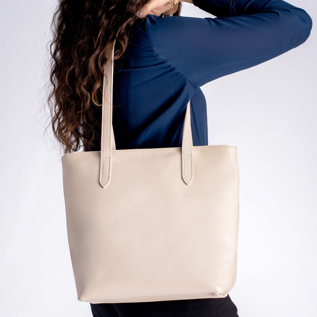 Everyday Tote | Beige (M) (Zipper)