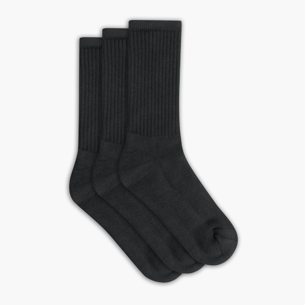 Women's Cotton Crew Sock | Charcoal 3-Pack