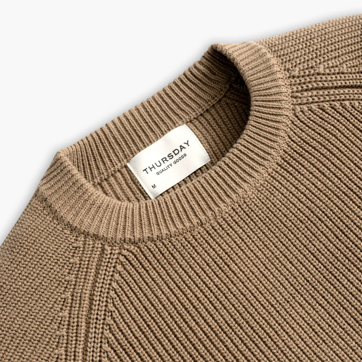 Ribbed Crewneck Sweater | Camel